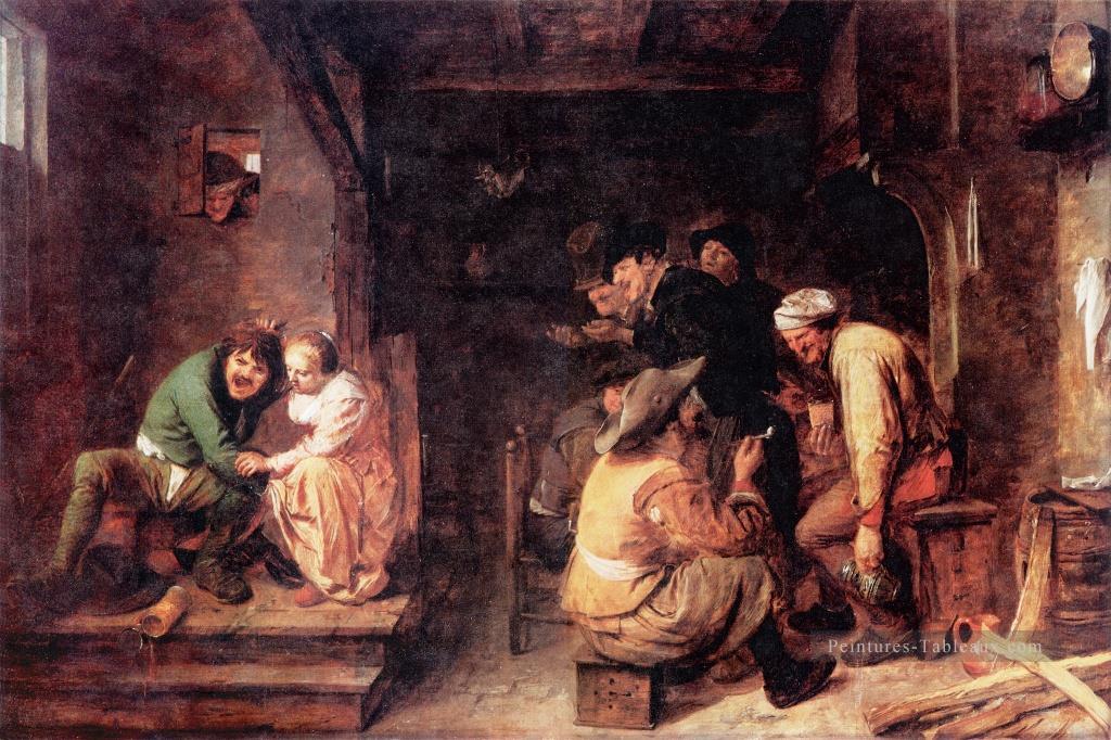 scène de taverne vie rurale baroque Adriaen Brouwer Peintures à l'huile